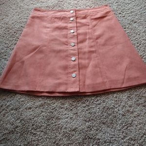 Faux Suede Skirt with snap detail